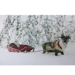 Fiber Optic Lighted Santa in His Sleigh Canvas Wall Art 15.75" x 23.5"