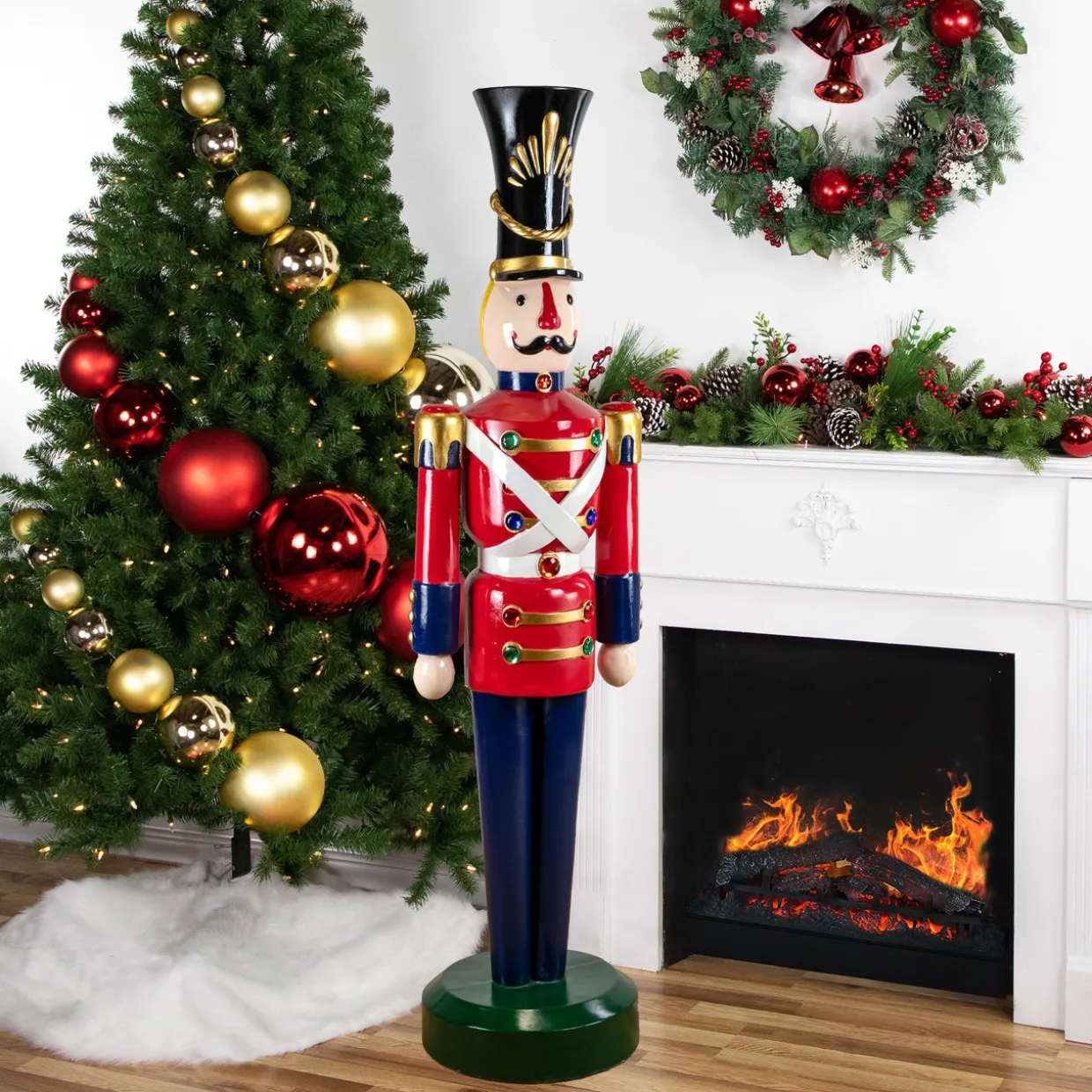 Fiberglass Commercial Christmas Toy Solider Soldier with Jewels - 6.25'