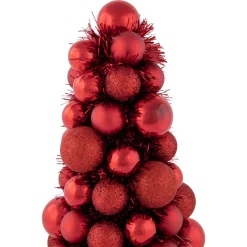 3-Finish Shatterproof Ball Christmas Tree with Tinsel - 15.75