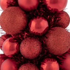 3-Finish Shatterproof Ball Christmas Tree with Tinsel - 15.75