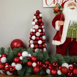 3-Finish Shatterproof Ball Christmas Tree with Tinsel - 15.75