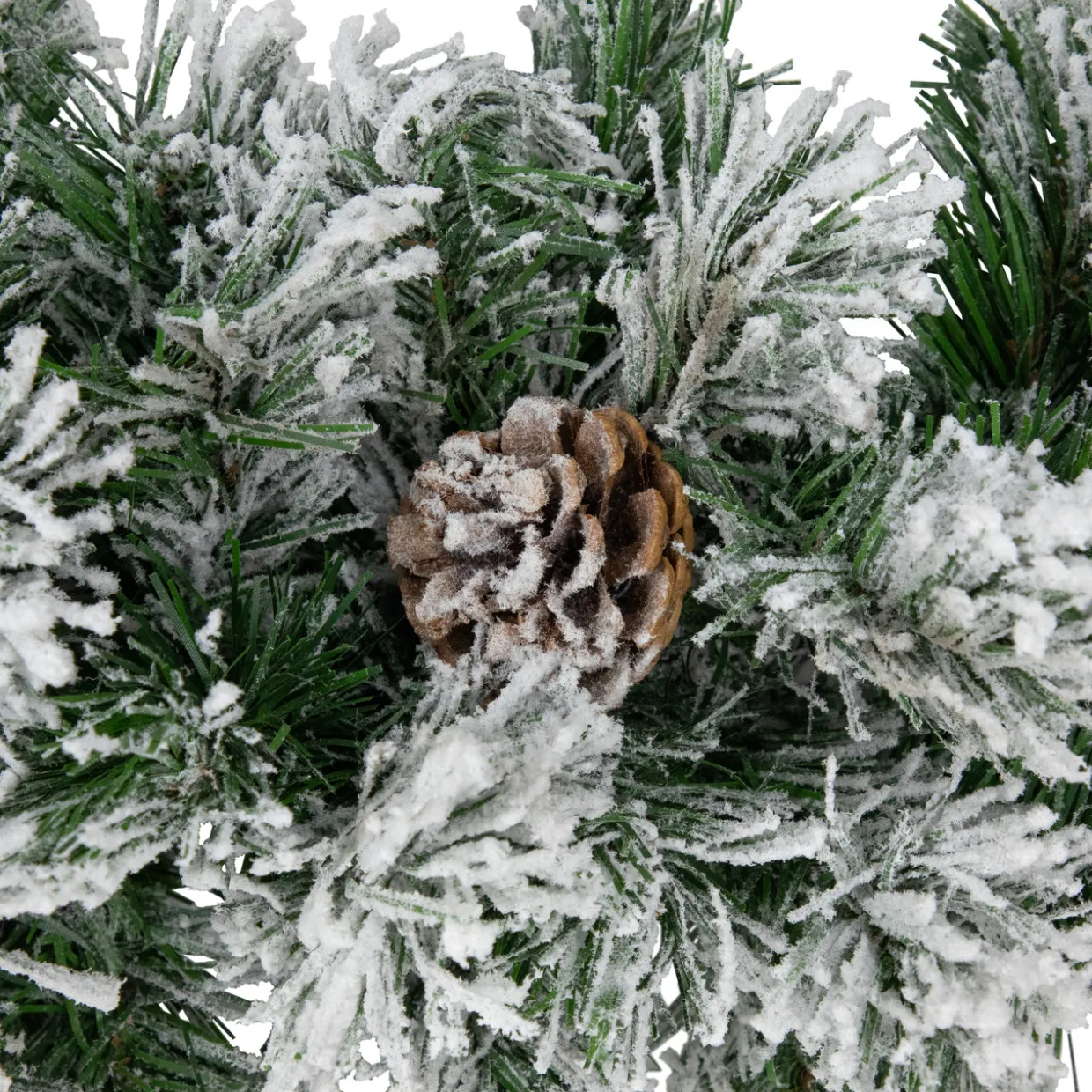 Flocked Angel Pine and Pine Cones Artificial Christmas Garland - 6.75' x 12" - Unlit