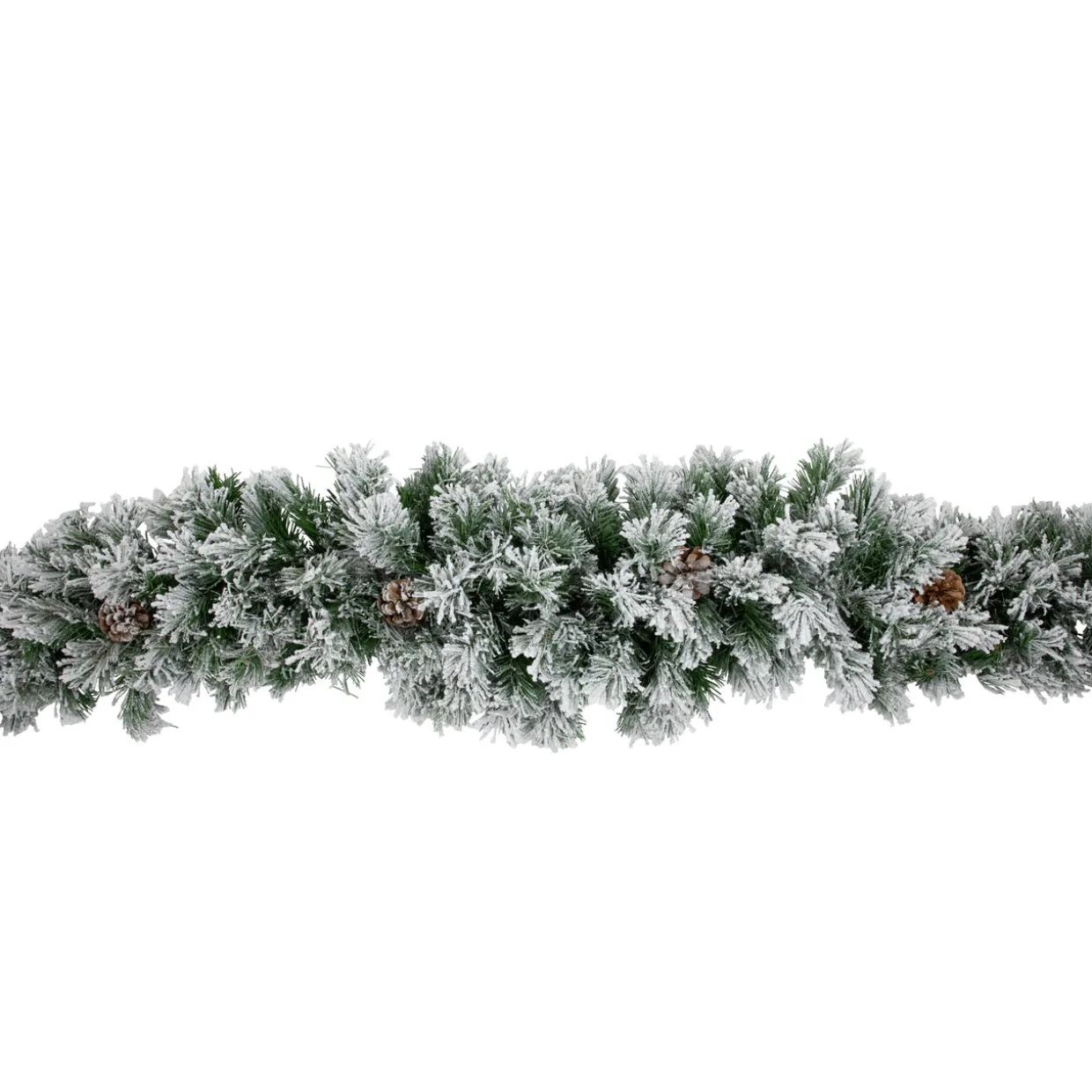 Flocked Angel Pine and Pine Cones Artificial Christmas Garland - 6.75' x 12" - Unlit