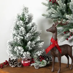 Flocked Angel Pine Artificial Mini Christmas Tree - 19" - Unlit