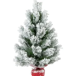 Flocked Angel Pine Artificial Mini Christmas Tree - 19" - Unlit