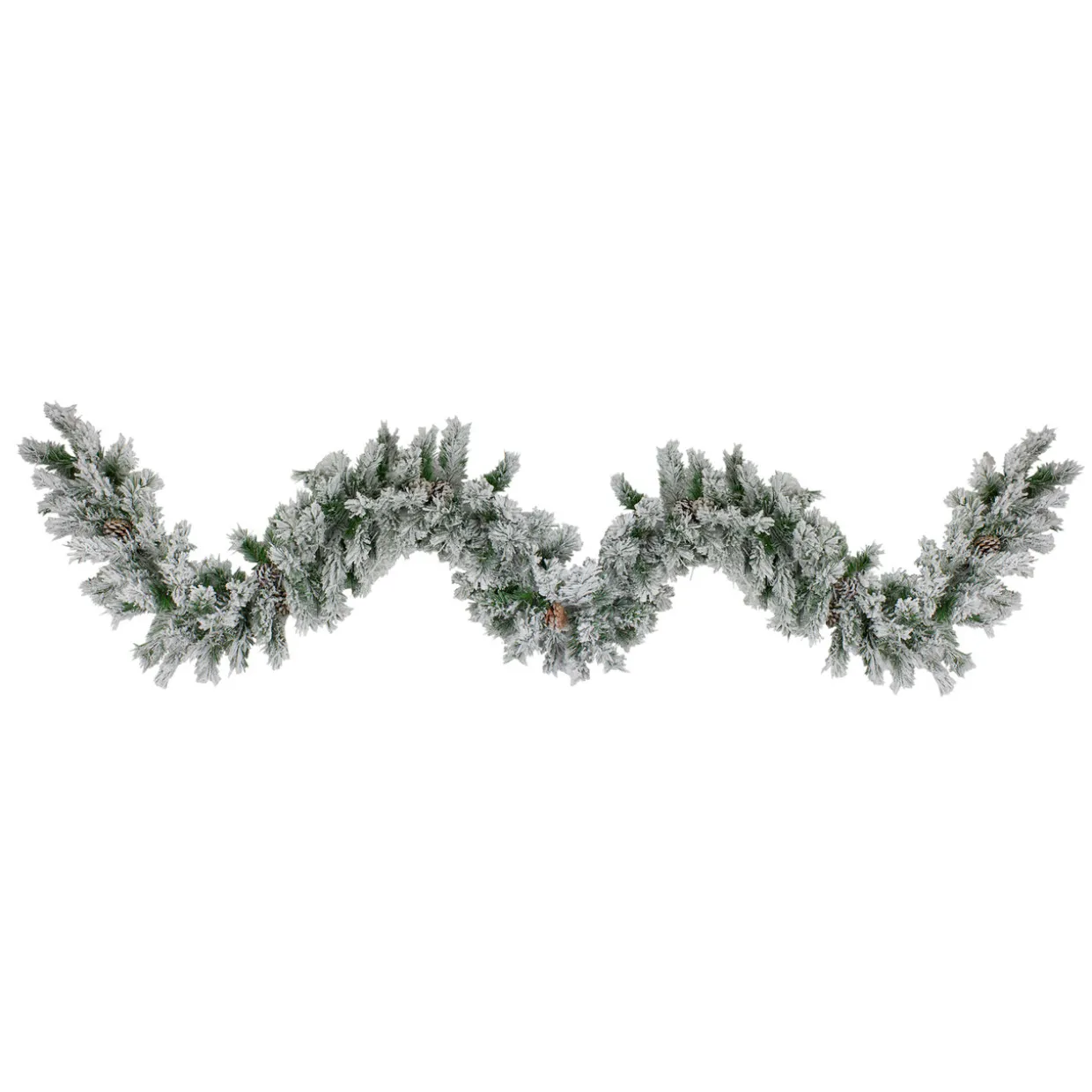 Flocked Angel Pine Artificial Christmas Garland with Pinecones - 9' x 10" - Unlit