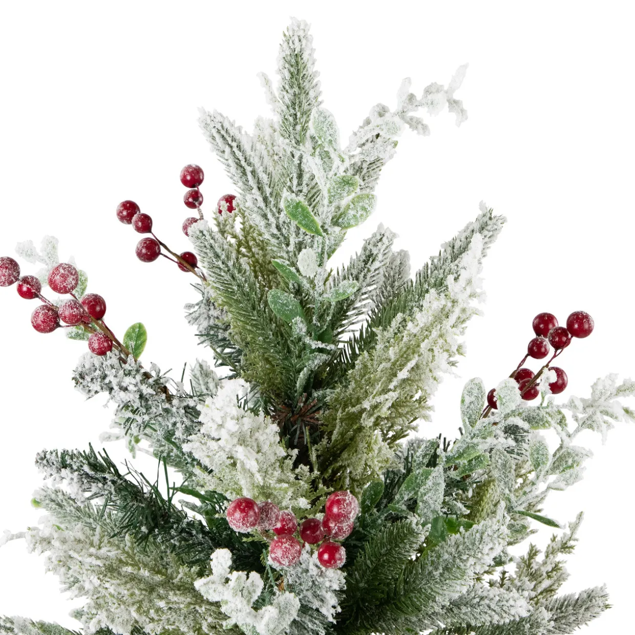 Flocked Balsam Pine Artificial Mini Christmas Tree in Burlap Base - 24" - Unlit