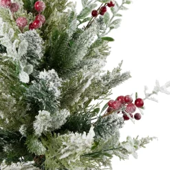 Flocked Balsam Pine Artificial Mini Christmas Tree in Burlap Base - 24