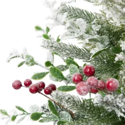 Flocked Balsam Pine Artificial Mini Christmas Tree in Burlap Base - 24