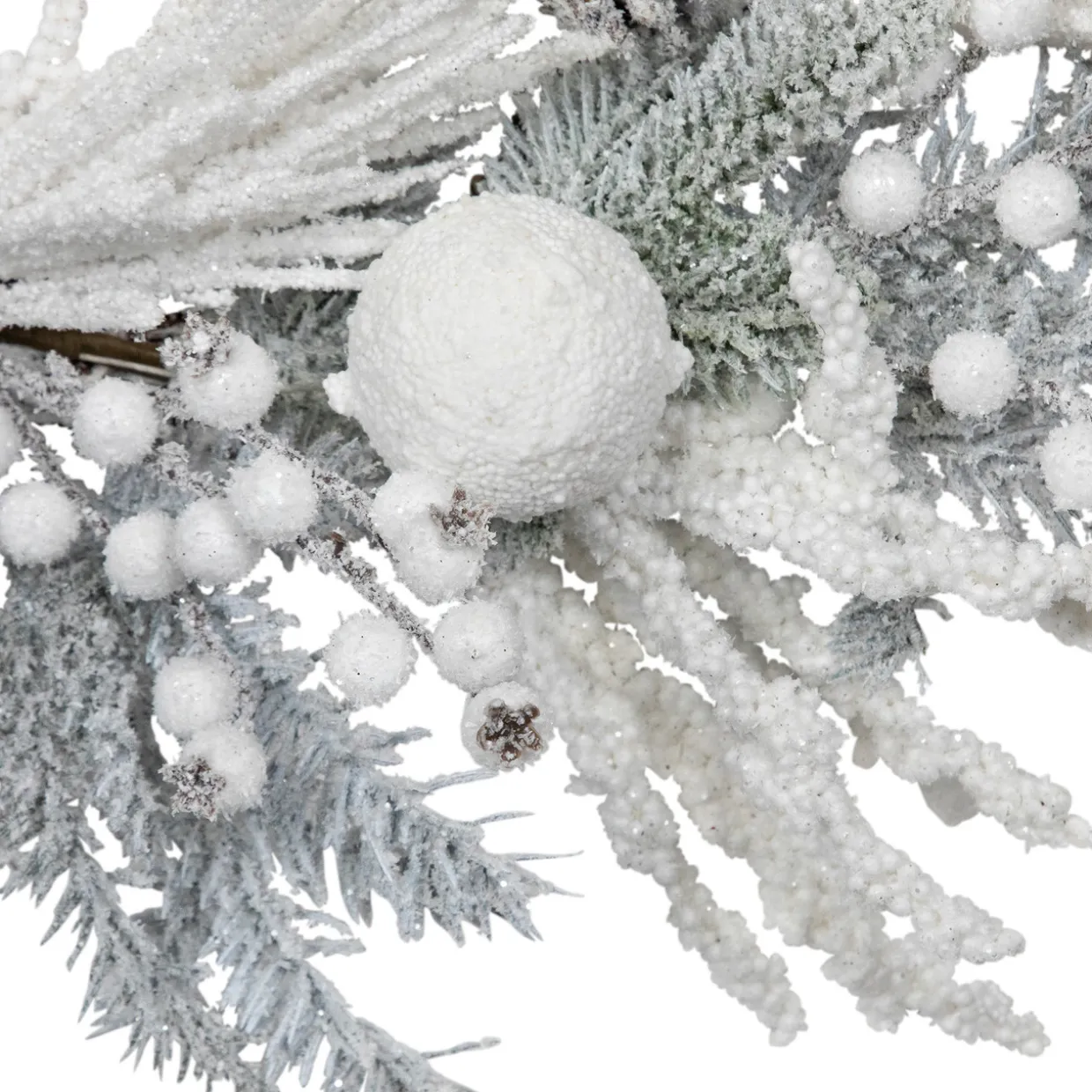 Flocked Berries and Pinecones Artificial Pine Christmas Wreath - 26" - Unlit