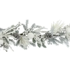 Flocked Pinecones and Berries Artificial Pine Christmas Garland - 6' x 8
