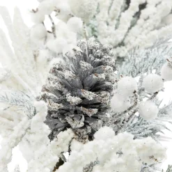 Flocked Pinecones and Berries Artificial Pine Christmas Garland - 6' x 8