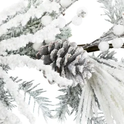 Flocked Pinecones and Berries Artificial Pine Christmas Garland - 6' x 8