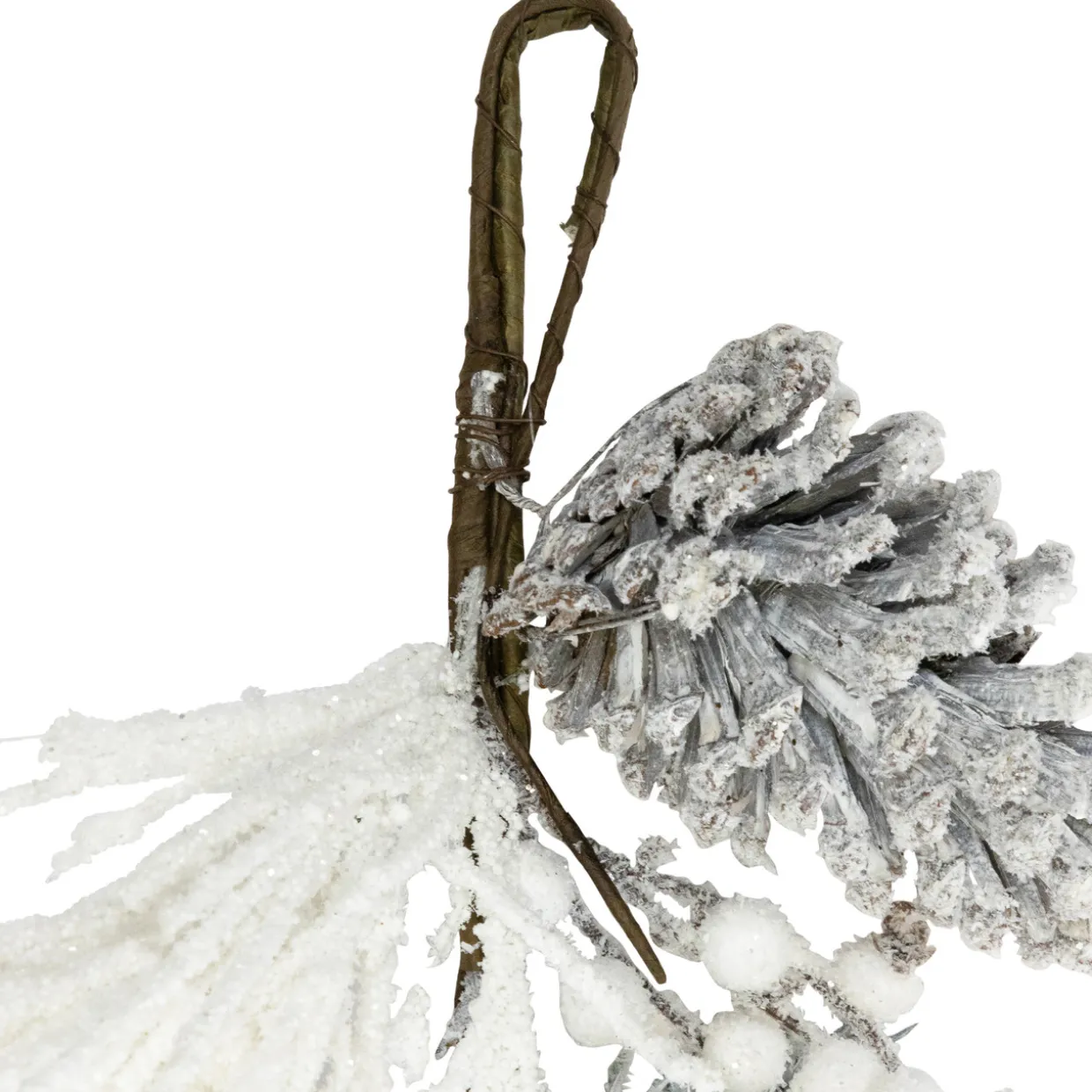 Flocked Pinecones and Berries Artificial Pine Christmas Garland - 6' x 8" - Unlit