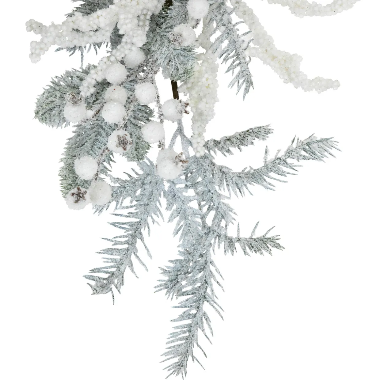 Flocked Pinecones and Berries Artificial Pine Christmas Garland - 6' x 8" - Unlit