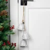 Fluted Bell Trio Christmas Decorations - 20" - White - Set of 2