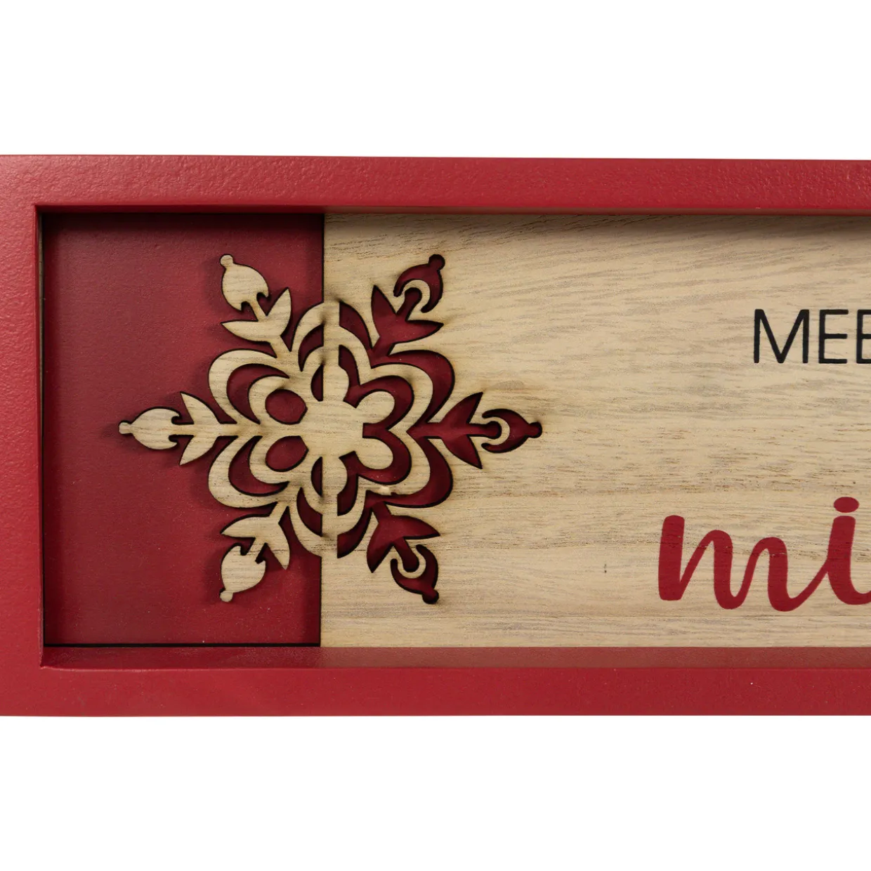 Framed "Meet Me Under the Mistletoe" Christmas Wall Decoration - 11.75" - Red