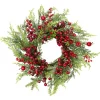 Frosted Berry and Crabapple Artificial Cedar and Pine Christmas Wreath - 24" - Unlit