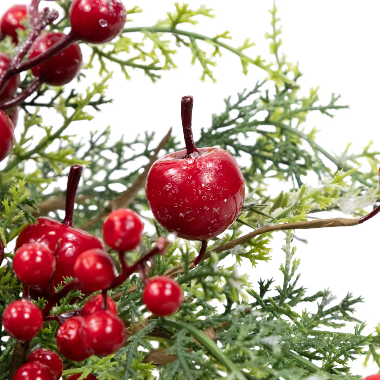 Frosted Berry and Crabapple Artificial Cedar and Pine Christmas Wreath - 24" - Unlit