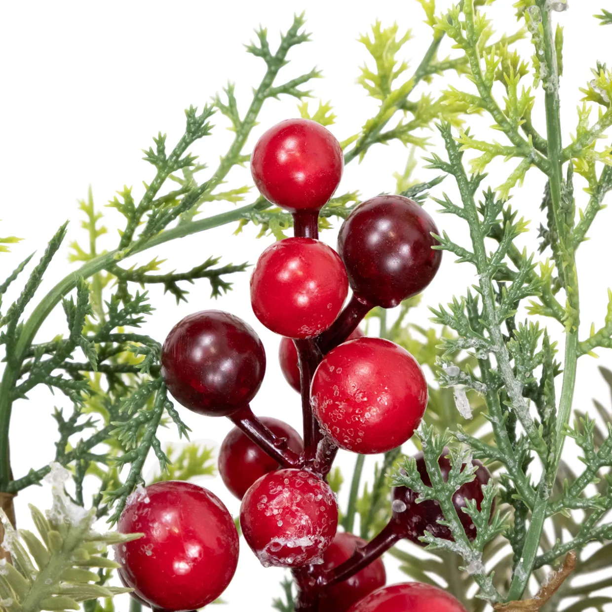 Frosted Berry and Crabapple Artificial Cedar and Pine Christmas Wreath - 24" - Unlit