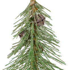 Frosted Bottle Brush Tree on Wooden Base Christmas Decoration - 13