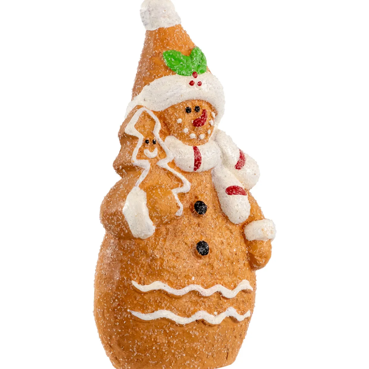 Frosted Gingerbread Snowman with Cookie Tree Christmas Figurine - 5.75"