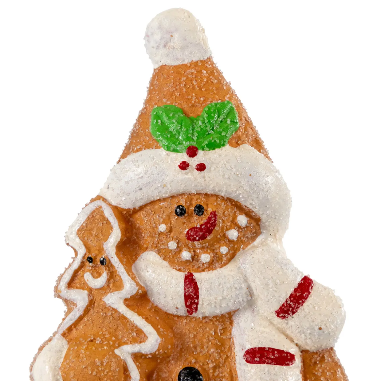 Frosted Gingerbread Snowman with Cookie Tree Christmas Figurine - 5.75"