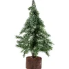 Frosted Icy Pine Christmas Tree with Jute Base - 10.5"