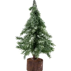 Frosted Icy Pine Christmas Tree with Jute Base - 10.5"