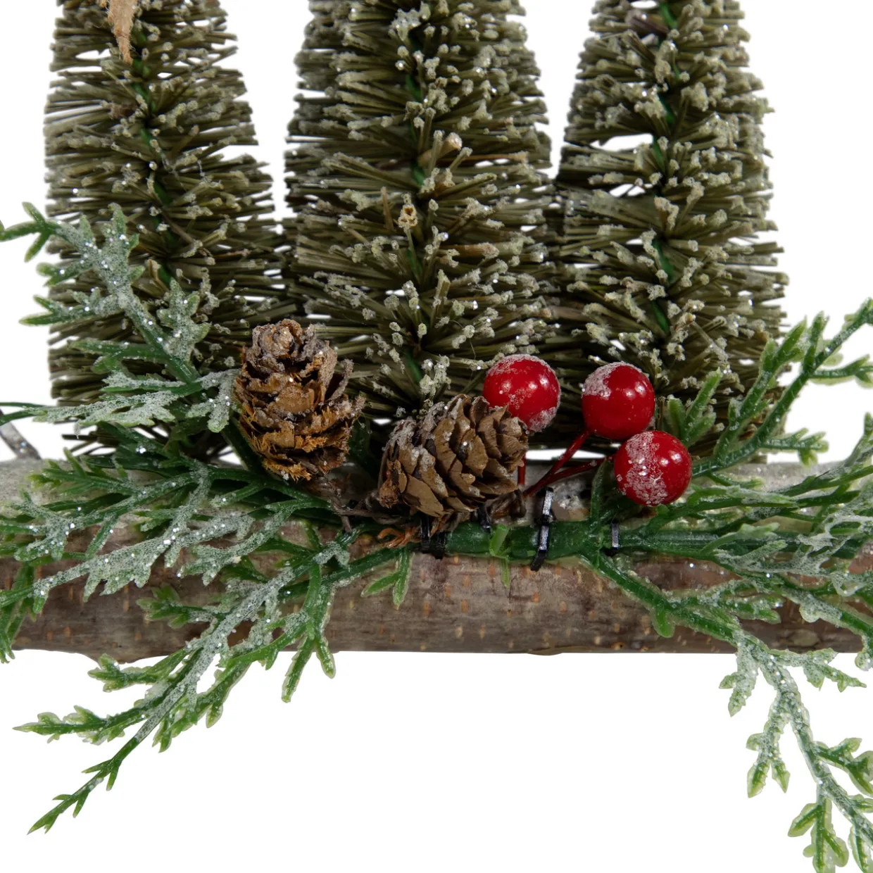 Frosted Mini Bottle Brush Trees Christmas Ornament - 7"