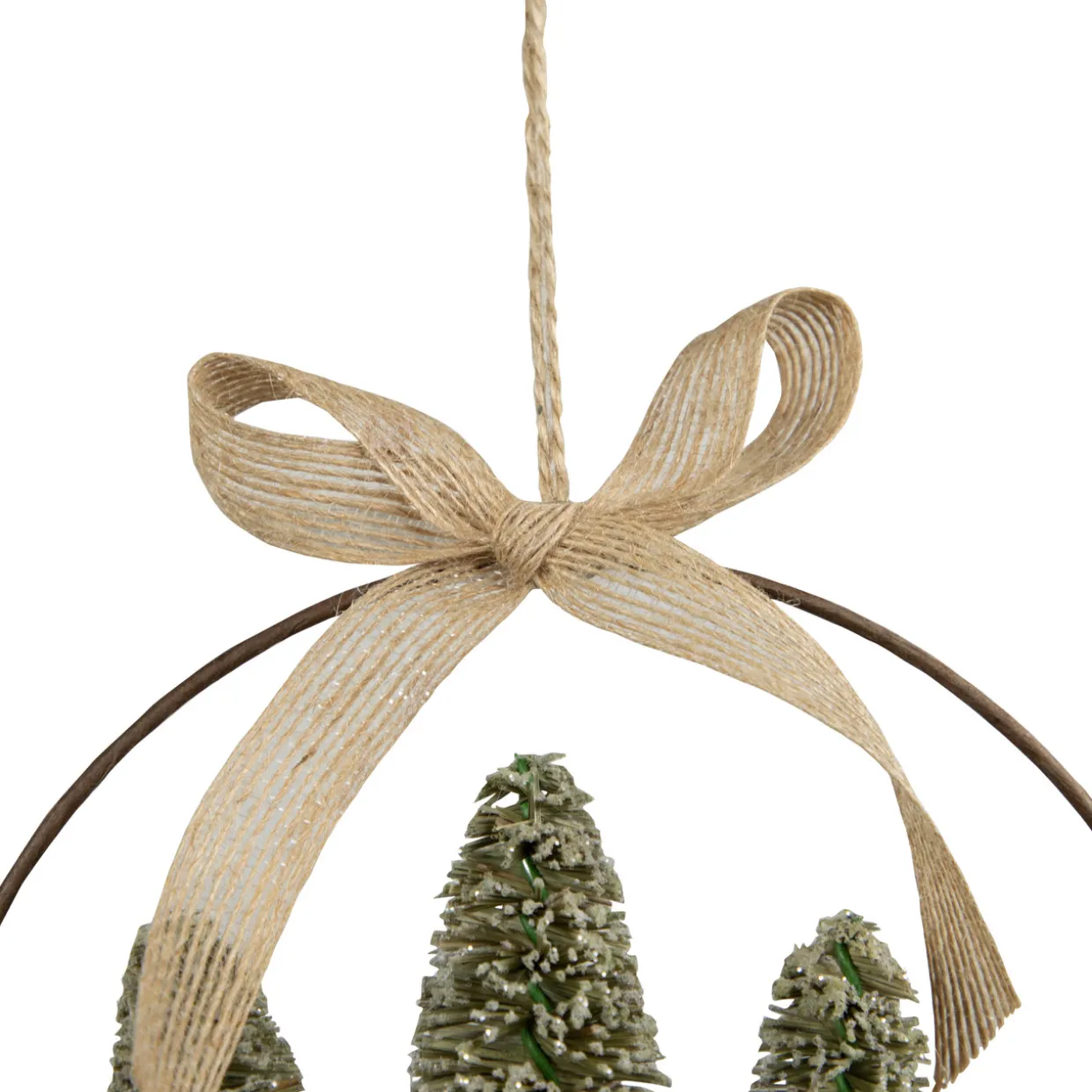 Frosted Mini Bottle Brush Trees Christmas Ornament - 7"