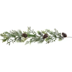 Frosted Mixed Pine and Cedar with Pinecones Artificial Christmas Garland - 5' x 10" - Unlit
