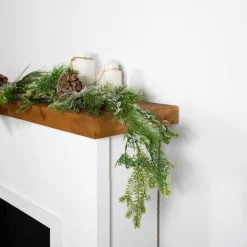 Frosted Mixed Pine and Cedar with Pinecones Artificial Christmas Garland - 5' x 10