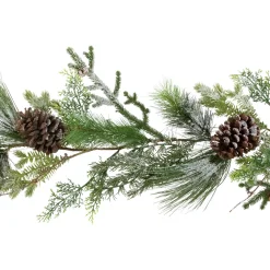 Frosted Mixed Pine and Cedar with Pinecones Artificial Christmas Garland - 5' x 10