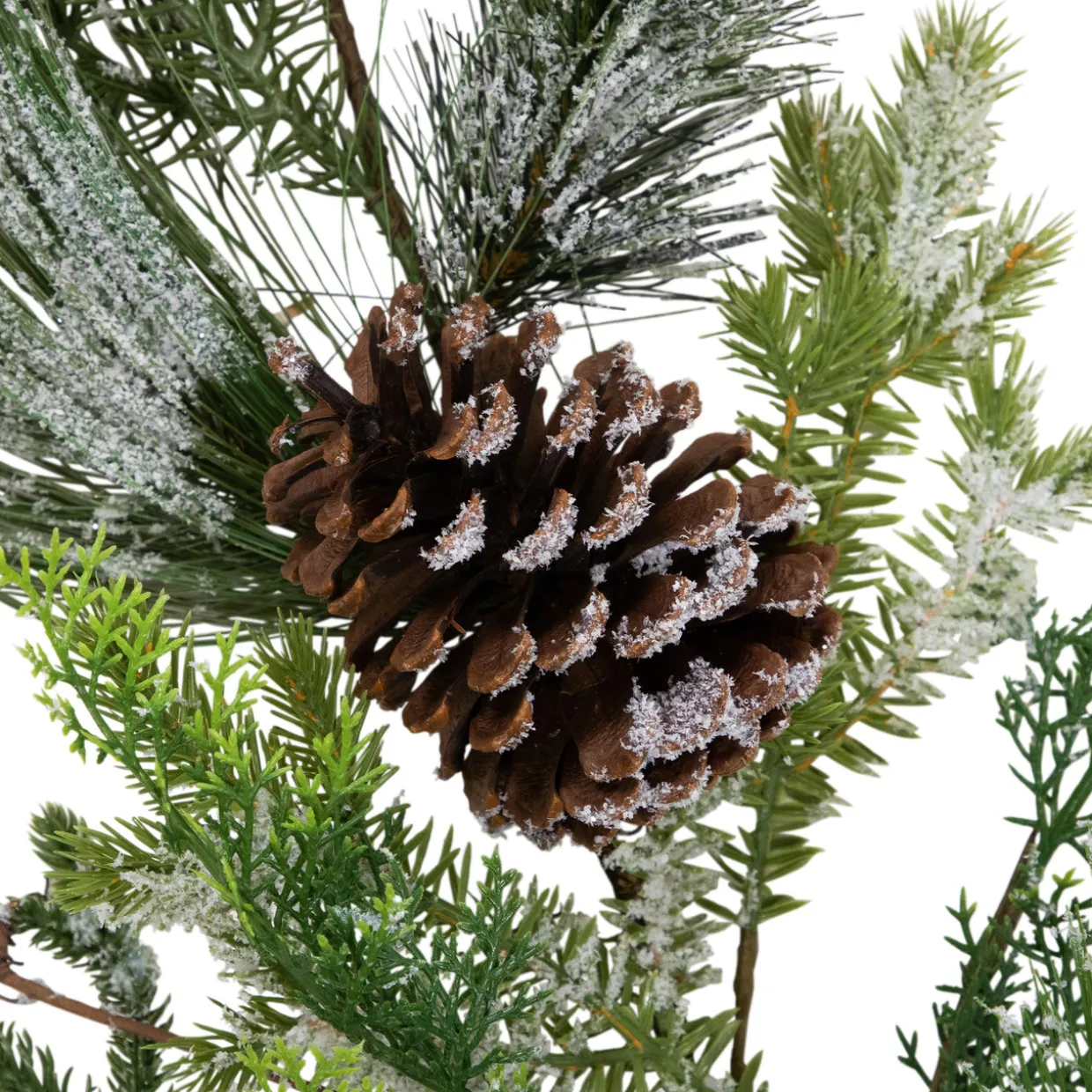 Frosted Mixed Pine and Cedar with Pinecones Artificial Christmas Garland - 5' x 10" - Unlit