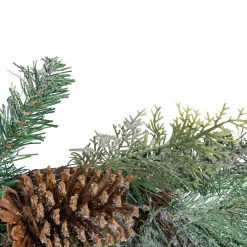 Frosted Mixed Pine and Pine Cones Artificial Christmas Garland - 6' x 9