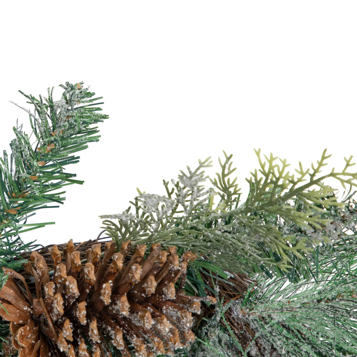 Frosted Mixed Pine and Pine Cones Artificial Christmas Garland - 6' x 9" - Unlit