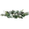 Frosted Pine and Pinecones with Laced Ornaments Christmas Triple Candle Holder - 32"