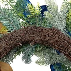 Frosted Pine with Blueberries, Bows and Ornaments Christmas Wreath - 24