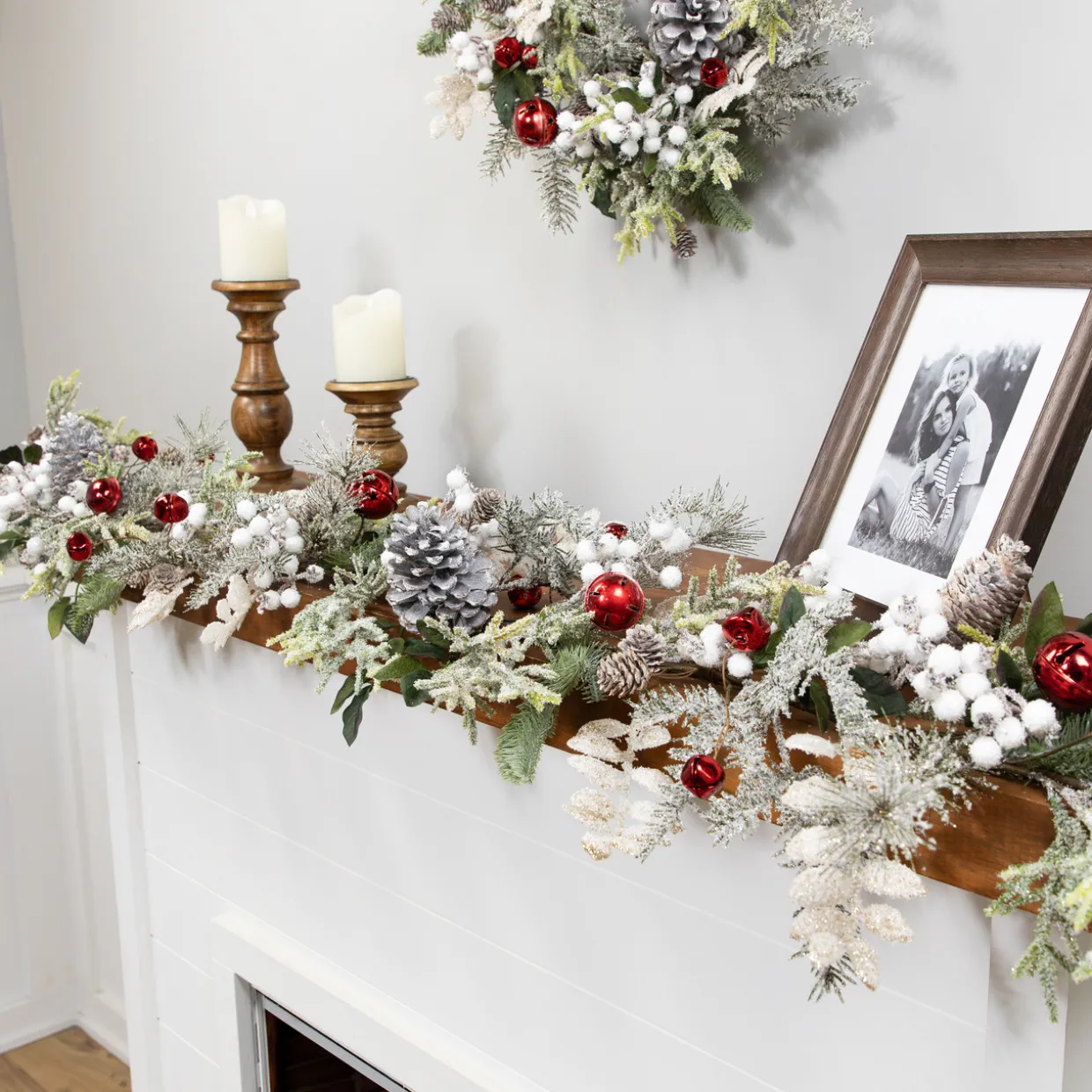 Frosted Pinecones and Berries Artificial Christmas Garland - 6' x 8" - Unlit