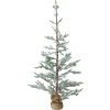 Frosted Slim Pine Artificial Christmas Tree in Burlap Base - 5' - Unlit