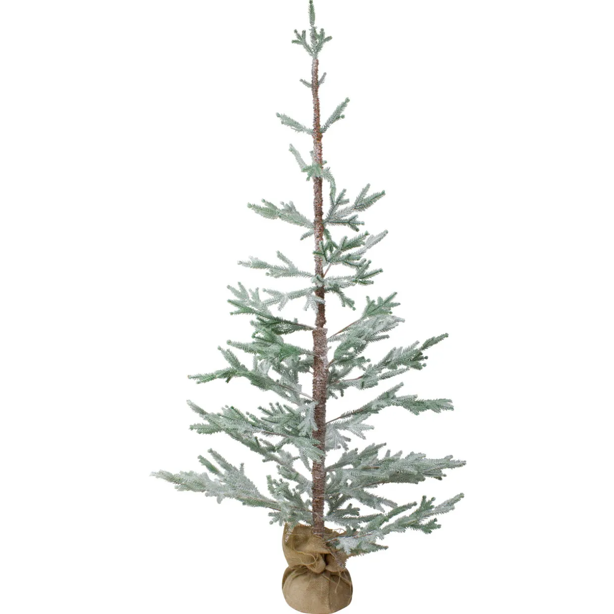 Frosted Slim Pine Artificial Christmas Tree in Burlap Base - 5' - Unlit