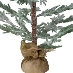 Frosted Slim Pine Artificial Christmas Tree in Burlap Base - 5' - Unlit