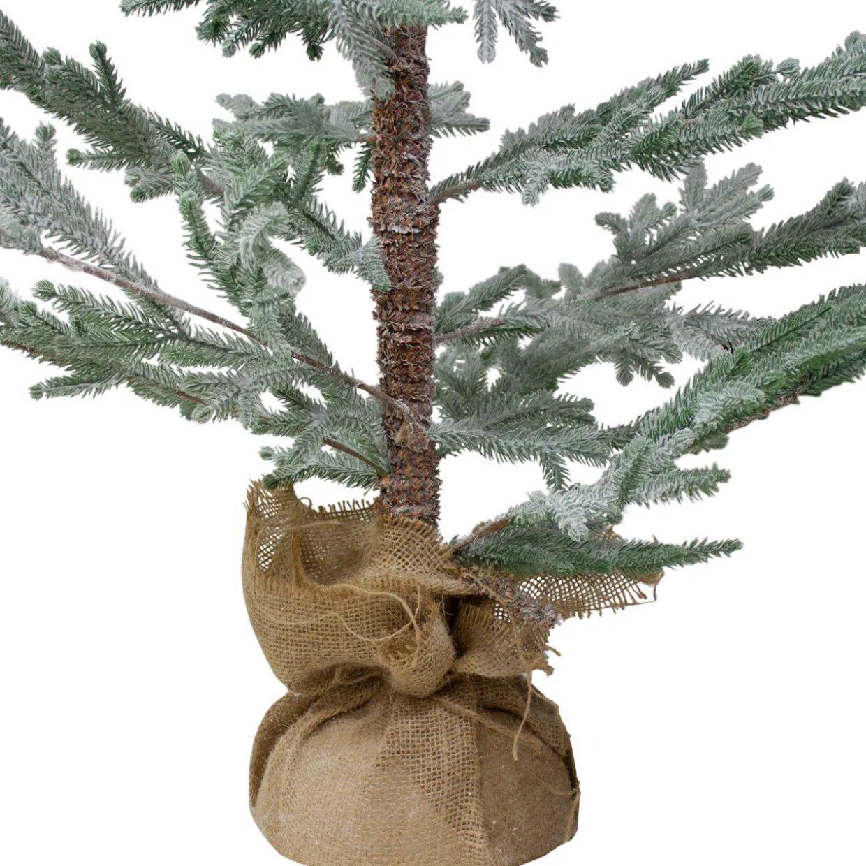 Frosted Slim Pine Artificial Christmas Tree in Burlap Base - 5' - Unlit