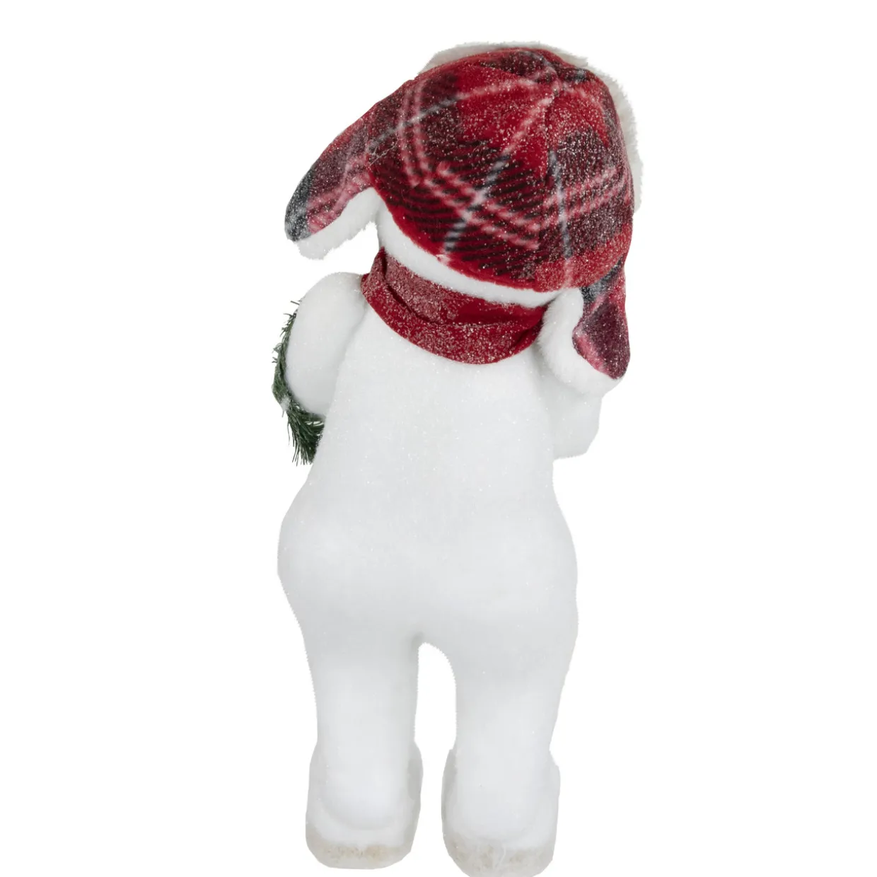 Frosted Snowman with Wreath Christmas Figure - 16"
