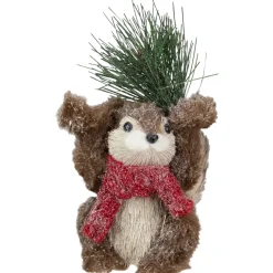 Frosted Standing Squirrel with Pine Sprig and Scarf Christmas Figurine - 7