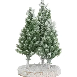 Frosted Trio of Pine Trees Christmas Decoration - 8" - Unlit