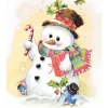 Frosty Snowman Winter Scene Wall Decor Art Print
