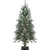 4ft Pre-Lit Flocked Alpine Artificial Christmas Tree, Clear Lights