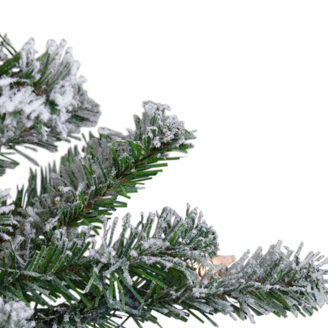 4ft Pre-Lit Flocked Alpine Artificial Christmas Tree, Clear Lights